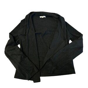 Max Studio XS faux Suede open cardigan blazer Black